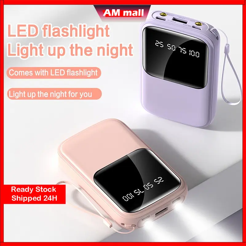 Powerbank 60000 mAh Mini Size With 4 USB Fast Charging Lightweight LED Display Power Bank 0