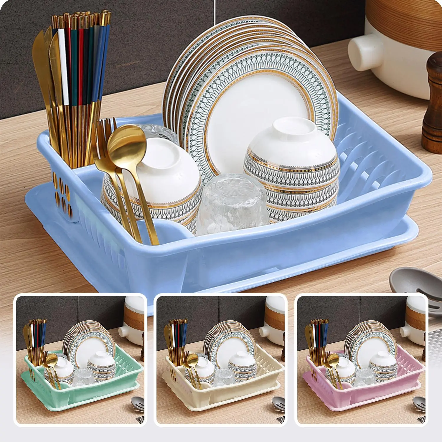 {COD} Rak Piring Sendok Plastik Anti Pecah Bahan Tebal Perlengkapan Dapur Rumah Tangga Import Pengering Piring Modern Peniris Air Simpel Dan Minimalis Mangkuk Piring (PBR-C)