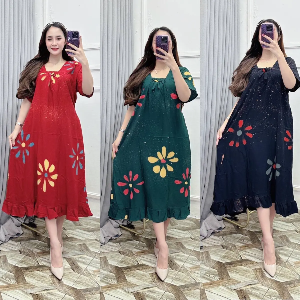 Daster FUJI KARET LUKIS (jumbo) LD120 rayon wanita bintang