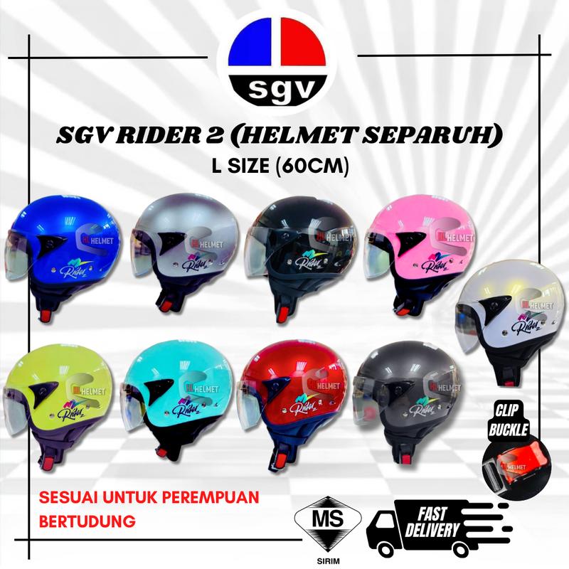 SGV RIDER 2 HELMET STENG DEWASA - Topi Keledar SGV Steng Separuh ...