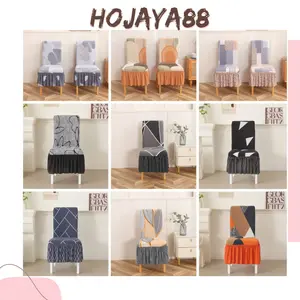 Sarung Kursi Makan Rumbai Cover Kursi Makan Bahan Polyester Elastis Lembut Halus