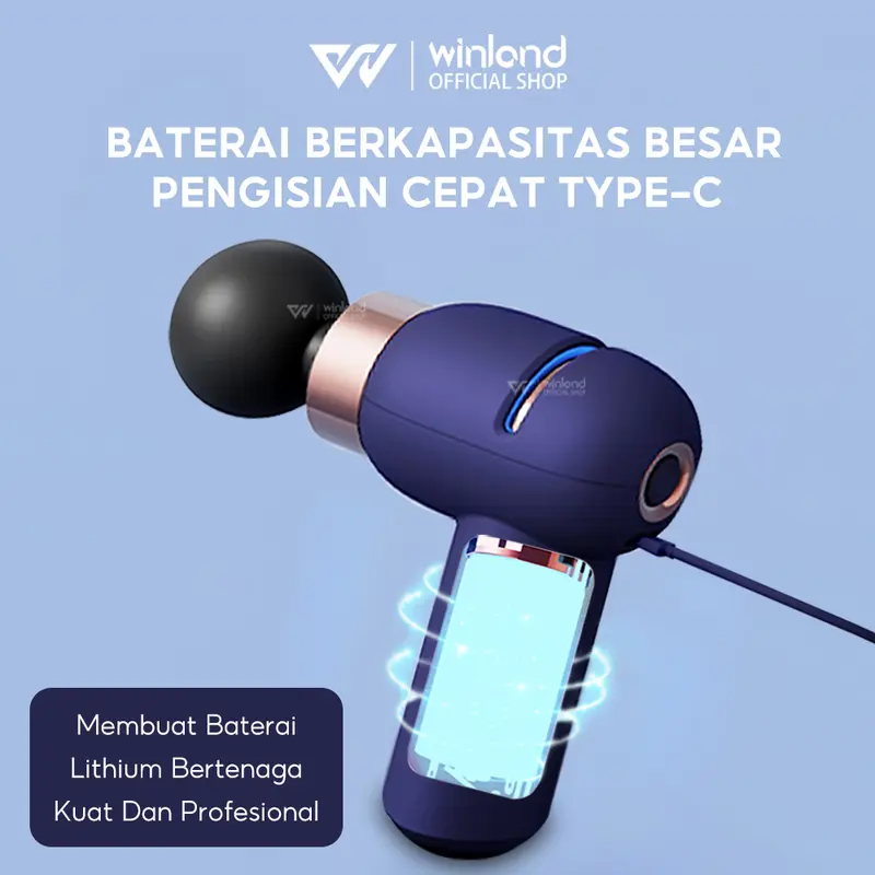 Winland（Garansi 3 tahun/COD）️Ready StockMassage gun MiNi/ Alat Pijat Elektrik 4in1/Badan Redakan Pegal Otot Badan/6 warna penyesuaian cahaya/Dekomposisi asam laktat2900 putaran per menit 2