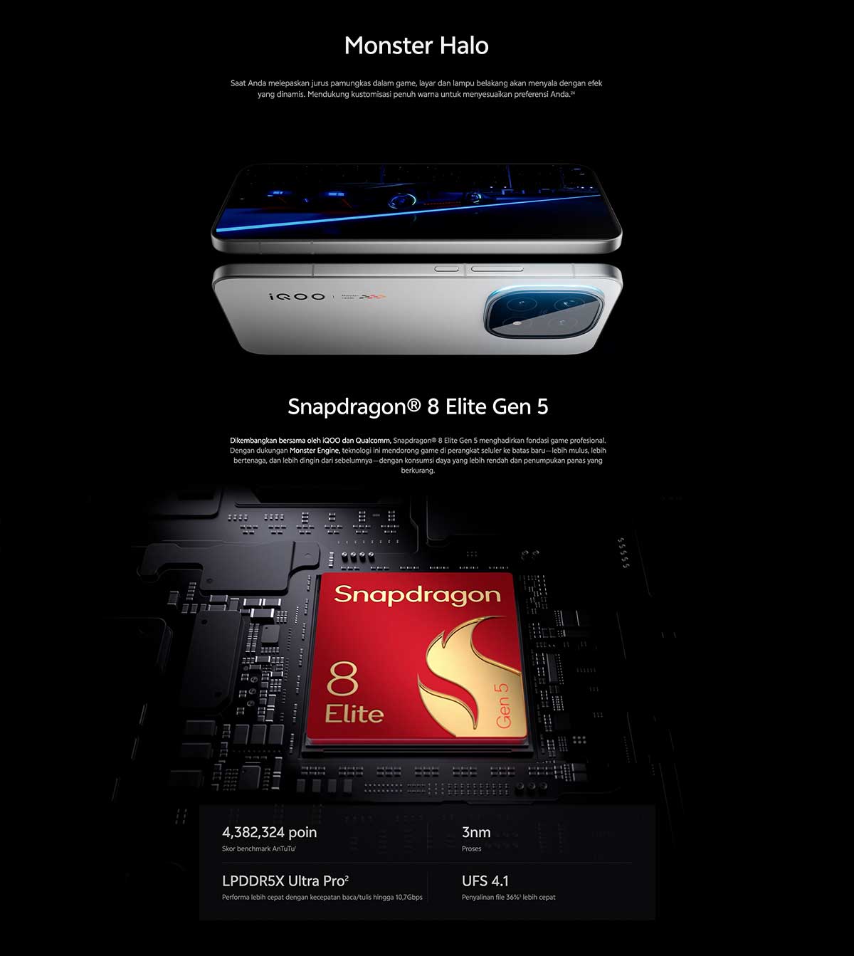[NEW LAUNCH] vivo iQOO 15, 1st Snapdragon 8 Elite Gen 5, 8K VC Cooling System, 144Hz AMOLED Display, 50MP Sony Telephoto Camera, 7000mAh Battery + 100W FlashCharge, 40W Wireless Charging, eSIM, IP68+IP69