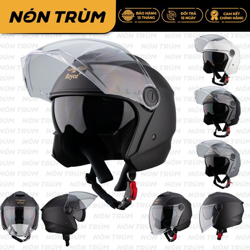  Nón Trùm Royce Xh01 2 Kính Mũ Bảo Hiểm 3 4 Royce Helmet Chính Hãng Size M L XL Đi Xe Máy 