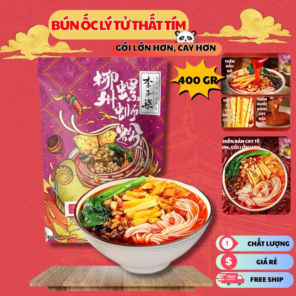 Bún Ốc Tím Lý Tử Thất Bản Đặc Biệt Thơm Ngon Gói 400g