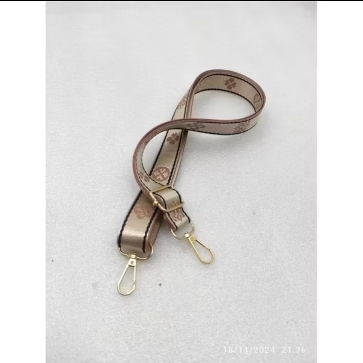 Tali Strap Tas Selempang Motif Webbing Tebal ACC Gold Dijamin Kuat Panjang 120 cm Lebar 2,5 cm