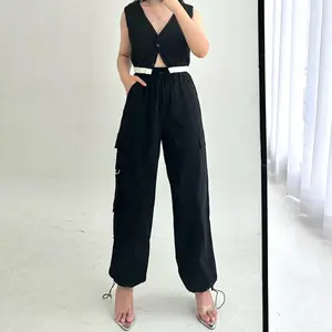 GIN Cargo Pants Karet Trend Korea Kargo All Size