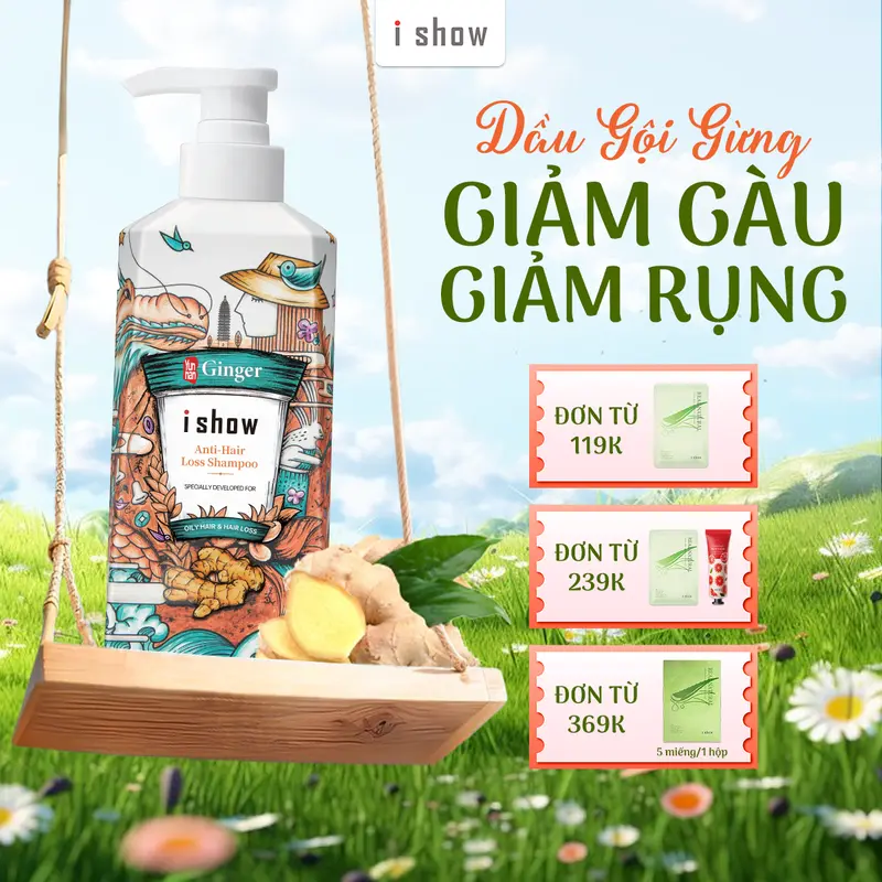 Dầu Gội Gừng I SHOW Anti-Hair Loss Shampoo Giảm Rụng Chăm Sóc Tóc Giảm Gãy Rụng 300ml