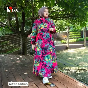 Jas Hujan Gamis/Jas Hujan Syar'I/Jas Hujan Wanita Model Gamis Bahan Taslan Balon Import Waterproof Syari Dewasa Terlaris