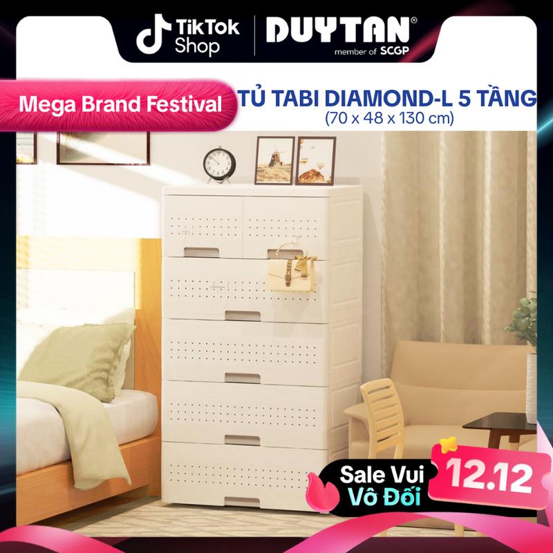  【NDT x Hoàng Vinh VN  Tủ Tabi Diamond-L 5 tầng DUY TÂN nhựa PP ABS bao gồm 4 hộc lớn và 2 hộc nhỏ tủ quần áo đa năng tiện lợi 