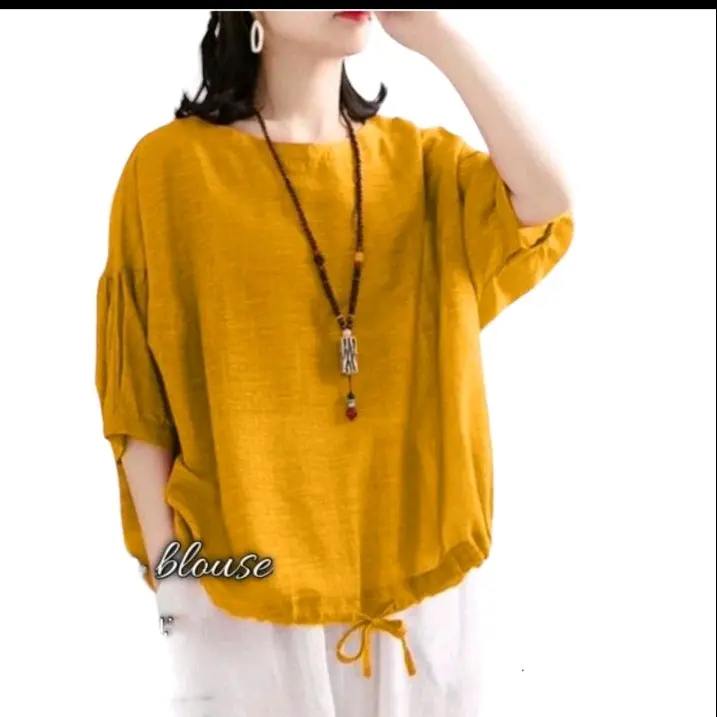 ATASAN BLOUSE WANITA KERUT BAWAH CASUAL FASHION MODEL TERBARU LEBARAN 2024 SIZE M/L/XL/XXL 2