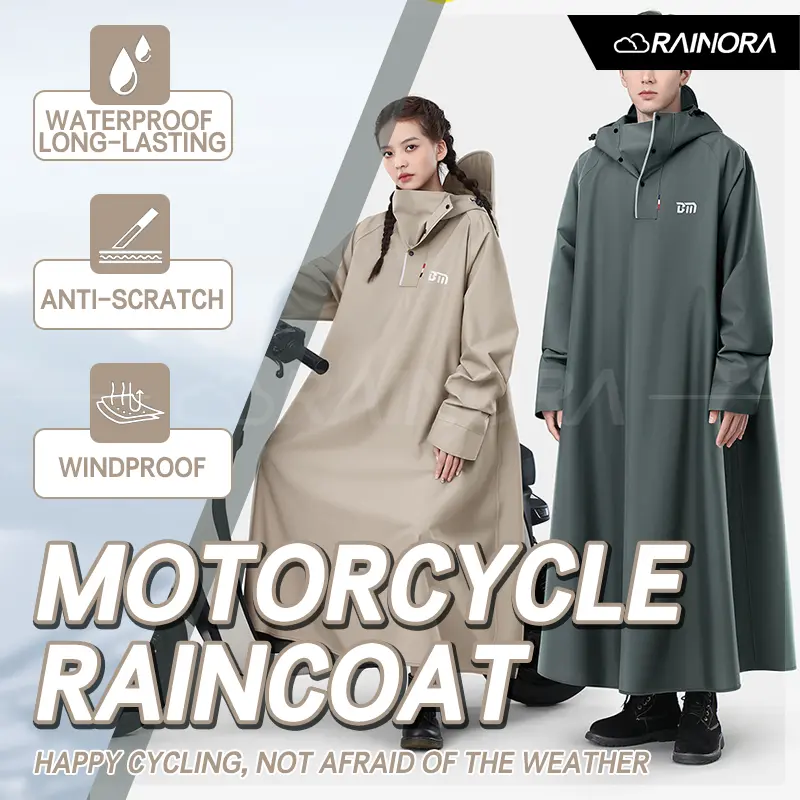 Rainora Electric Taiwan Style One Piece Raincoat Scooter and E-bike Raincoat Extra Large, Thickened, Extended Adult Motorcycle Poncho, Explosion-proof Rain Gear