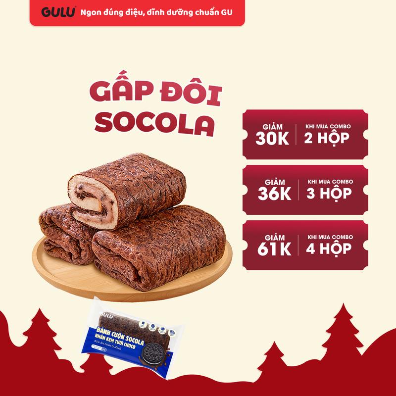   Flash Sale  Bánh cuộn socola nhân kem tươi Choco GuluFoods 