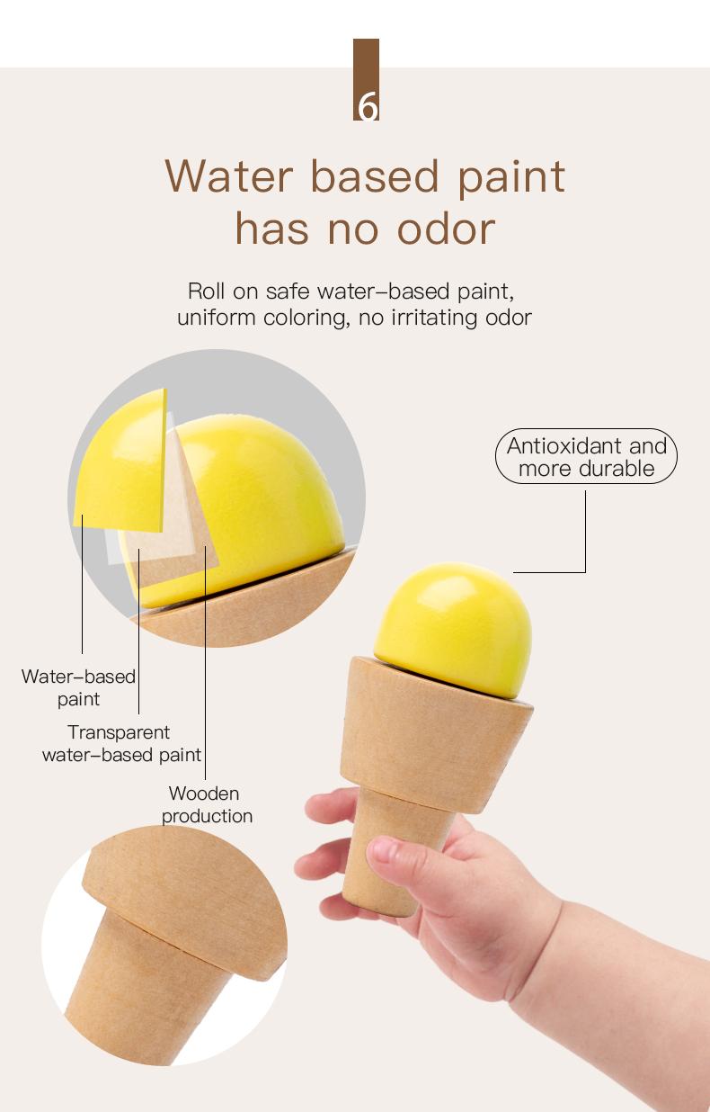 Product Introduction of Wooden simulation ice cream cone ice cream machine, boys and girls ice cream cart, children play house toys gifts 26
