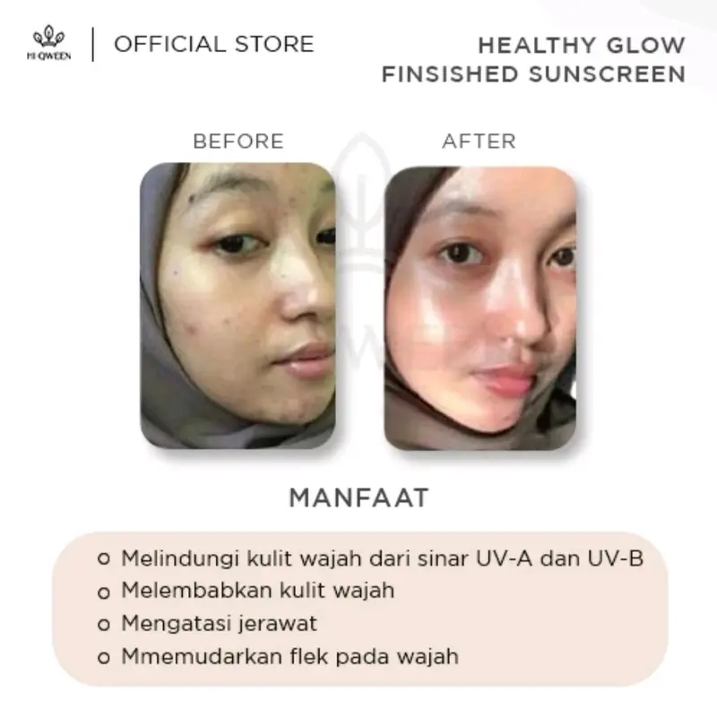 HIQWEEN HEALTHY GLOW SUNSCREEN SPF 50 PA +++ MELINDUNGI DARI SINAR UVA UVB 1