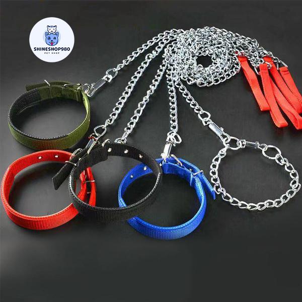  Bộ vòng cổ đệm và dây xích  Vòng cổ lót đệm và xích cho chó từ 2kg đến 25kg  VC đệm và xích  