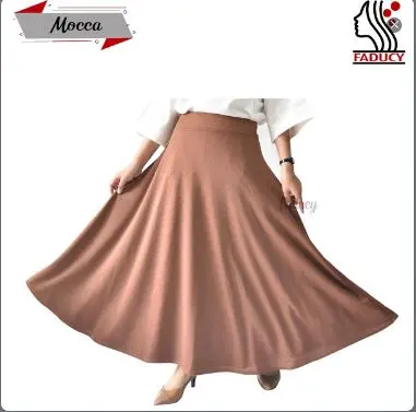 Rok Panjang Gliter Lebar Mode Mayung - Bawahan wanita Muslim Bahan Waffle Crape
