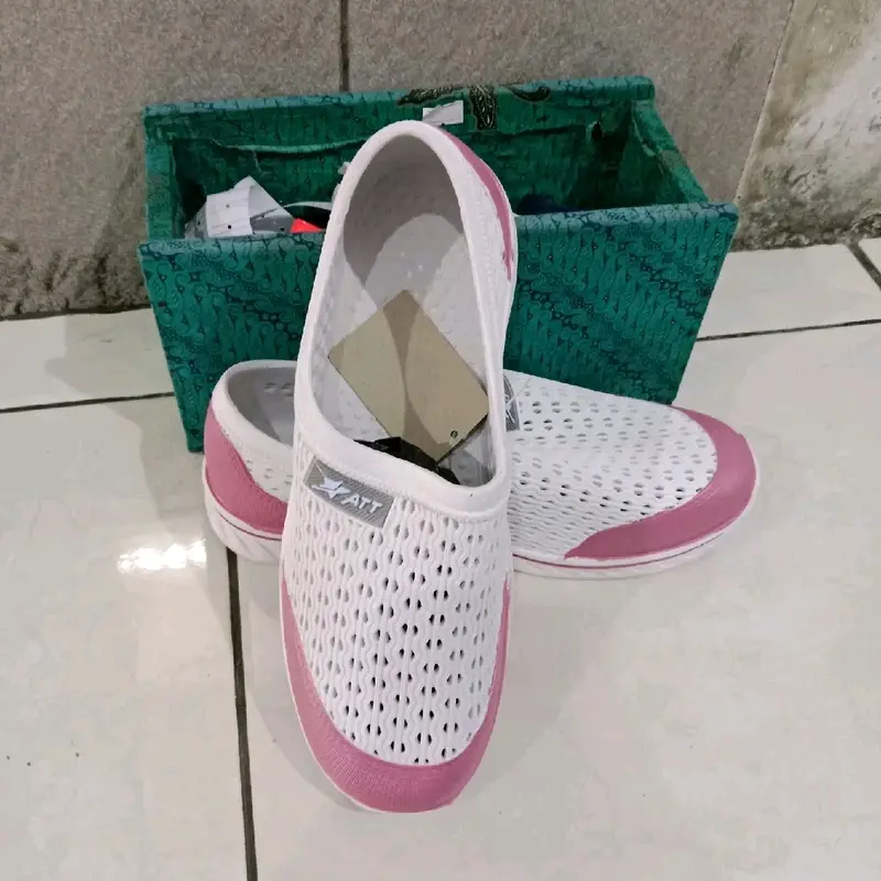 Sepatu ATT MFS 160, sepatu Karet Wanita, sepatu jaring, putih kombinasi 3