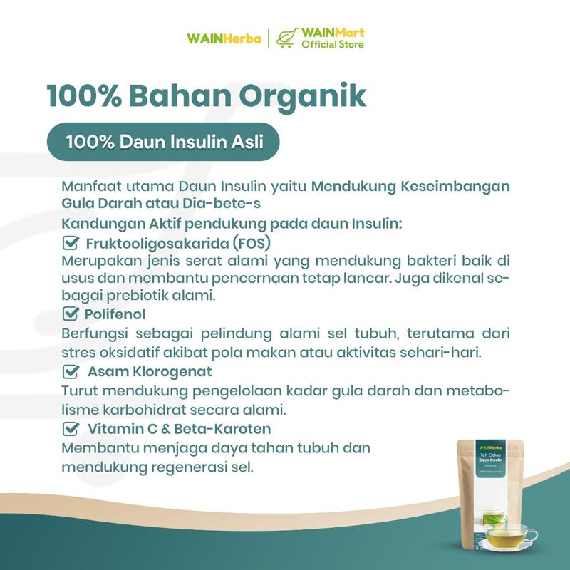 WAINHerba Teh Celup Herbal Daun Insulin - Menjaga Kontrol Gula Darah - 20 Tea Bag 2