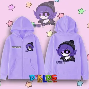 Jaket Zipper Resleting Anak Perempuan Animasi Murder Drones -  Sweater Hoodie Anak Gambar Uzi Free Nama 890