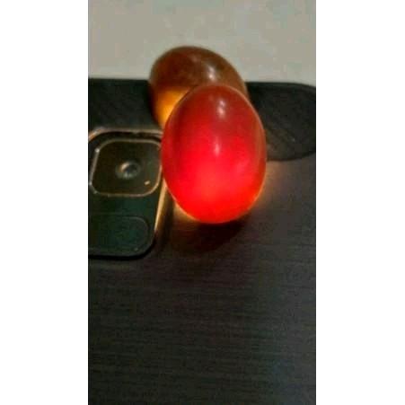 Cincin akik kayu agatis senter tembus Merah 3