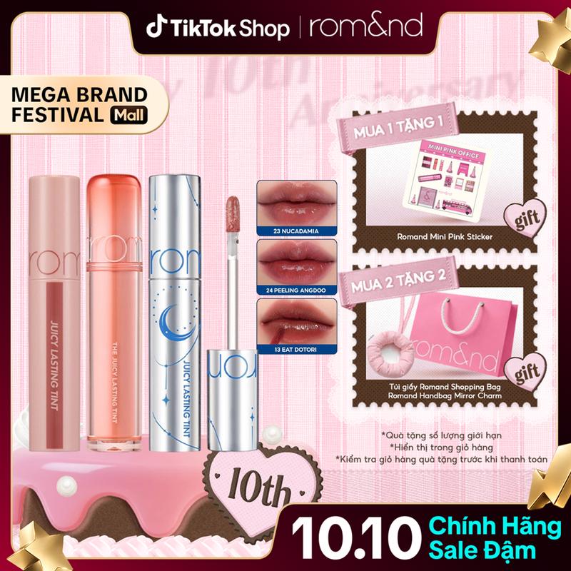 [Rom&nd][Màu 1-39] Son Tint Lì Trang Điểm Hàn Quốc Romand The Juicy Lasting Tint Cosmetic Son Môi Mỹ Phẩm
