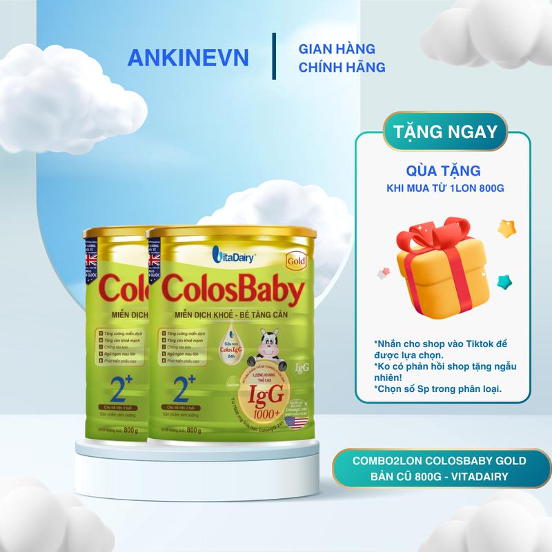 Vitadairy - (Combo2lon Colosbaby gold cũ) - Sữa bột bổ sung dinh dưỡng Colosbaby gold cũ lon 800g có cho trẻ từ 2 tuổi, có số, Date mới, tích xu dầy đủ, Ankine.