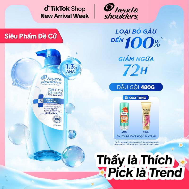 Dầu Gội HEAD & SHOULDERS 72 GIỜ Kiềm Dầu Da Đầu Và Làm Sạch Gàu Vượt Tr