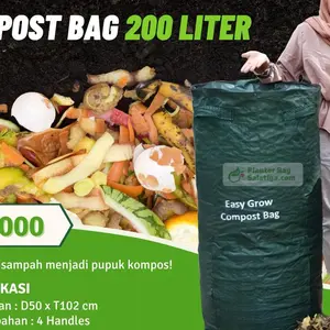 Easy Grow Compost Bag 200 Liter Hijau Diameter 50 cm x Tinggi 102 cm Bak Tong Tempat Sampah Organik Pupuk Kompos