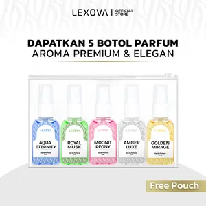 LEXOVA Bodymist Parfume Dapat 5 Botol Parfum Wangi Tahan Lama Paket Hemat untuk Pria dan Wanita