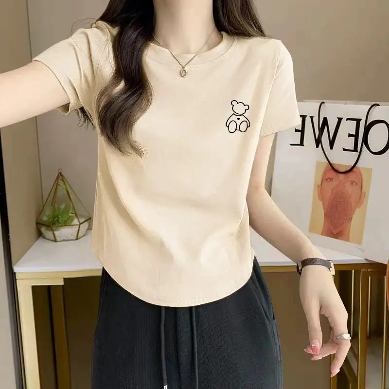 Kaos Polos Dewasa/Kaos Wanita Lengan Pendek/Kaos Oblong Wanita Distro Premium/Atasan/Baju Kasual/Baju Lengan Pendek Melar 2