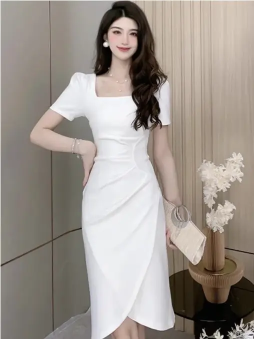 Emita bloom 8806 XS-3XL Summer white dress for graduation dress for woman  casual dress Korean style elegant dress for wedding - TikTok Shop  Philippines
