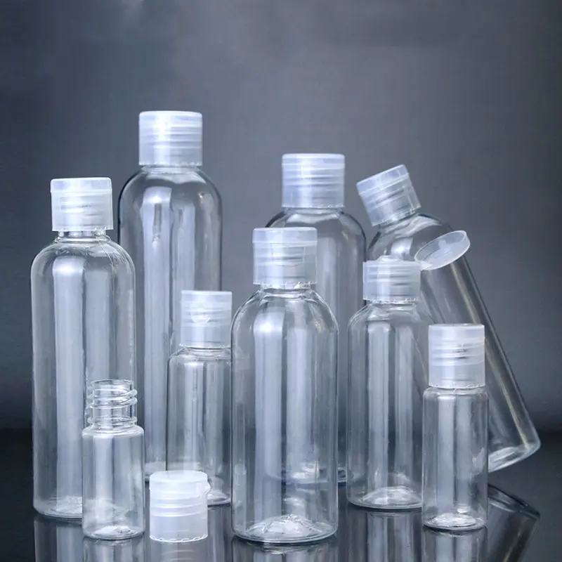 10/30/60/100ml High -quality transparent small plastic flip bottle lotion must -have travel container capacity bottle