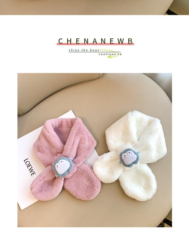 Product Introduction of Thick Furry Scarf for Little Boy All-Match Cartoon Winter Bandana Korean Style Girl Warm Children's Scarf 9