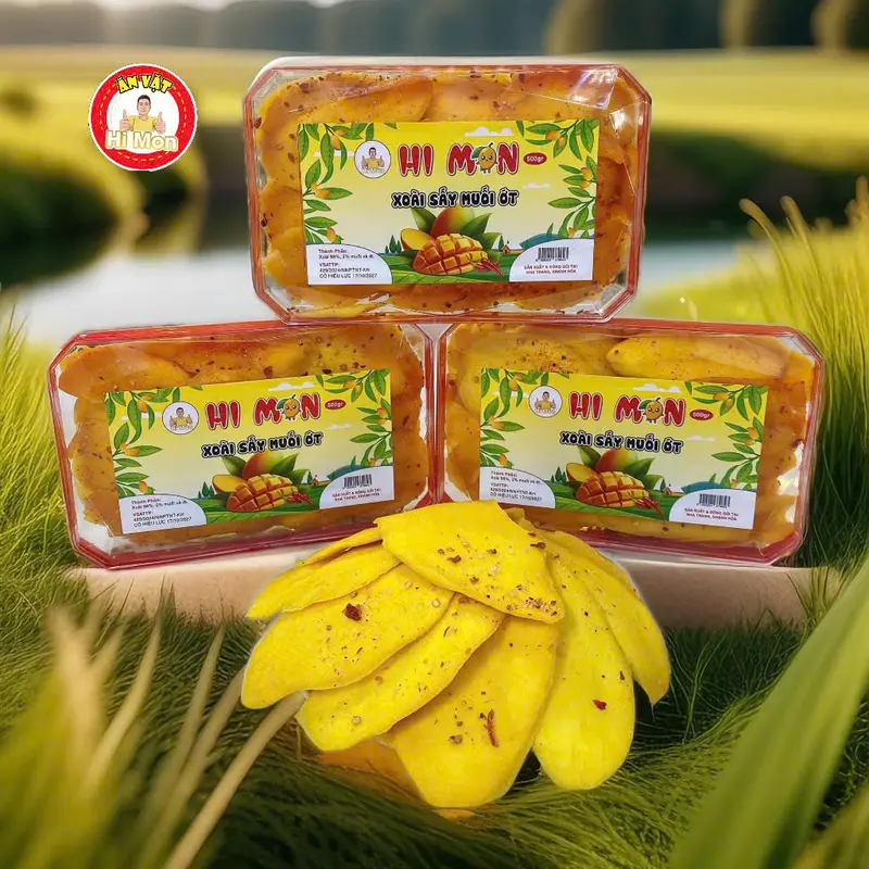 Hi Mon/VY ANH MIỀN TRUNG (COMBO) ( 1.5KG GỒM 3 GÓI XOÀI SẤY DẺO )Tặng bánh tráng trộn vị ngẫu nhiên 6