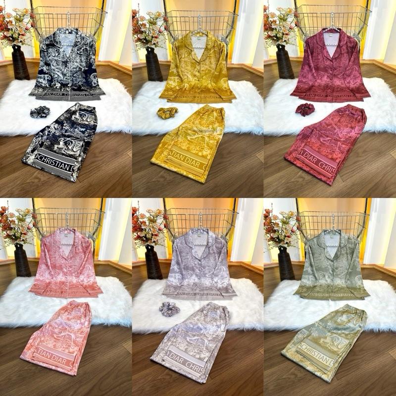  LỤA LATIN SPK K RỪNG  45-85kg Pijama latin lụa mịn thiết kế hoạ tiết KHU RỪNG nhiều màu sang trọng Nữ Women Áo Ngủ Quần Ngủ 