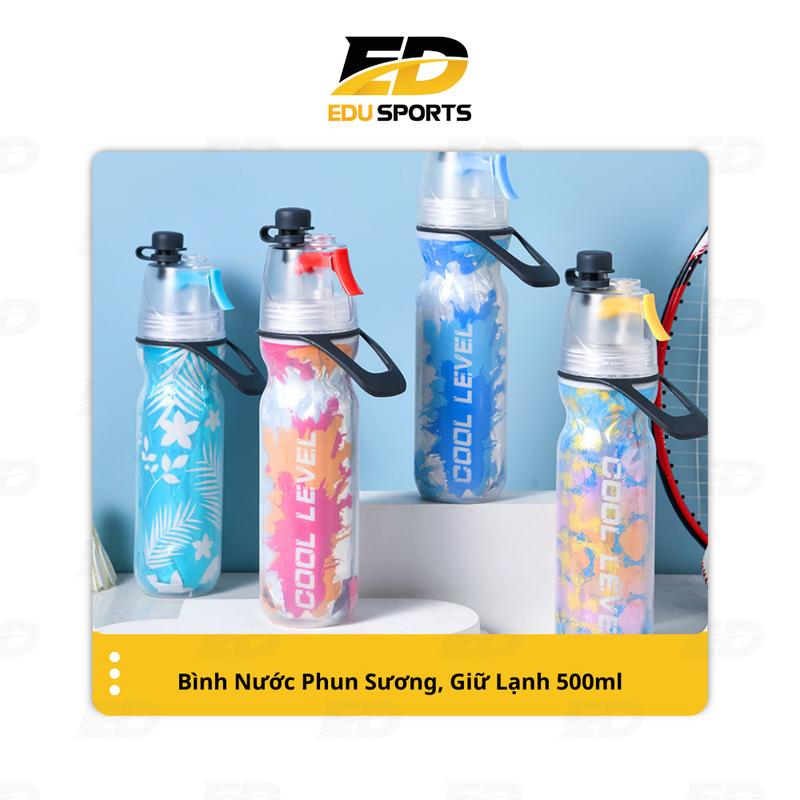 Bình nước phun sương, bình nước thể thao giữ lạnh 500ml tiện dụng khi chơi Pickleball, đạp xe