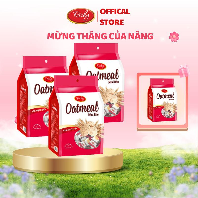 [ƯU ĐÃI THÁNG 10 MUA 3 ĐƯỢC 4] Combo Bánh yến mạch Richy Oatmeal vị sữa túi 206g