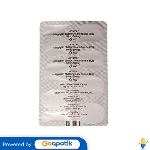 JANUMET 50 MG / 500 MG BLISTER 7 TABLET
