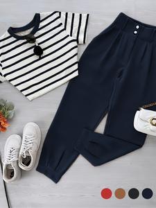 Conjunto de dos piezas para mujer de moda otoñal, pantalones largos casuales para el trabajo, ropa elegante y cómoda para uso diario, moderna y a la moda