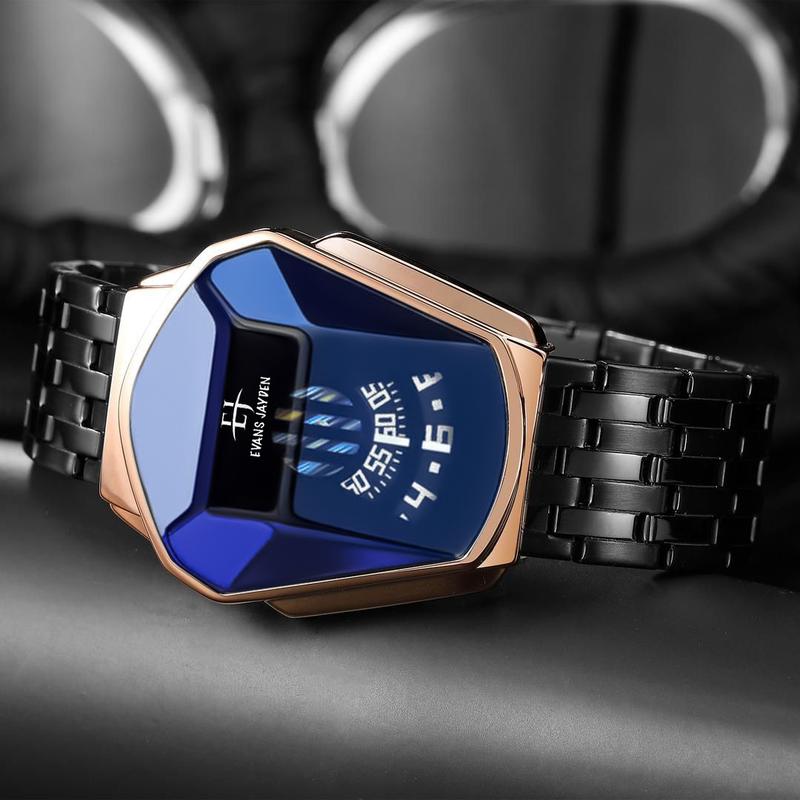 DISKON  Evans Jayden Jam Tangan Pria 9953-1 Rantai Stainless Steel Analog Sapphire Glass Water Resistant 5ATM Watches Kaca 5