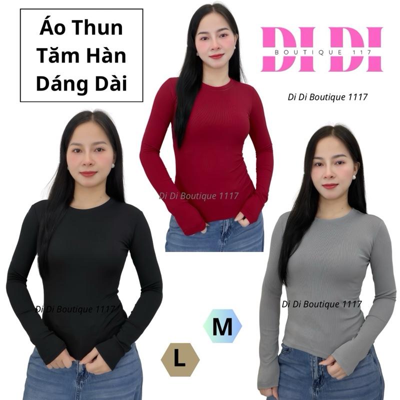  Combo 3 áo thun tay nữ dài cổ tròn dáng dài ôm body  chất thun tăm hàn dày  mịn mát  không xù lông ko nhão vải .Didi Boutique 1117 