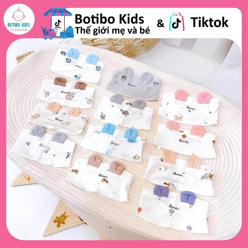  Che Thóp Sơ Sinh Avaler Vải Sợi Tre Cao Cấp Mềm Mại Phụ Kiện Họa Tiết Đáng Yêu Cho Bé Botibo kids 