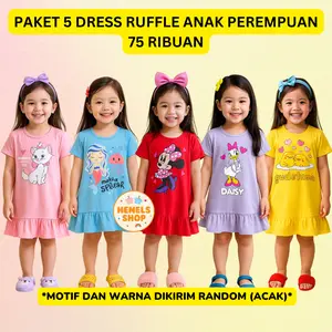 PAKET HEMAT 5 Pcs Dress Daster Anak Usia 3 - 7 Tahun Daster Anak Katun Perempuan Setelan Atasan