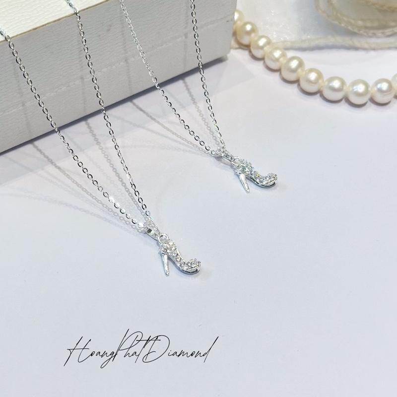 [ Hoàng Phát ] Trang Sức Dây Chuyền Bạc Ý 925 Chữ Cong Mảnh 4T5 (45cm) Phối Mặt Chiếc Guốc Chạm Tấm X.o.à.n Nam Mỹ (P14) KHÔNG XI KIM