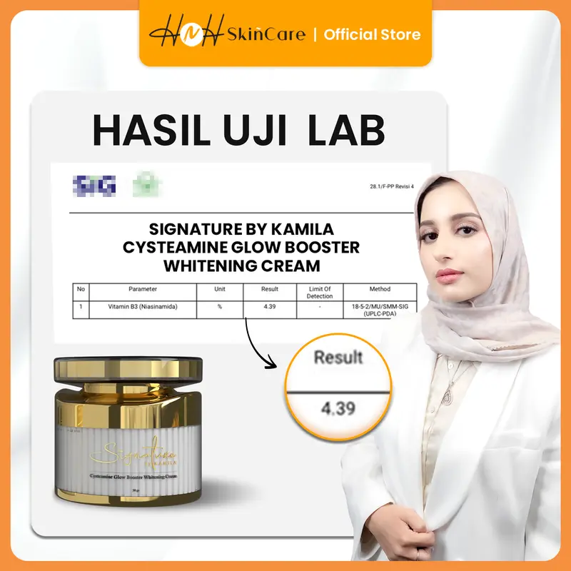 Signature by Kamila - Cysteamine Glow Booster Whitening Cream - Cysteamine Cream untuk Flek Hitam & DNA Salmon Red Jelly 4