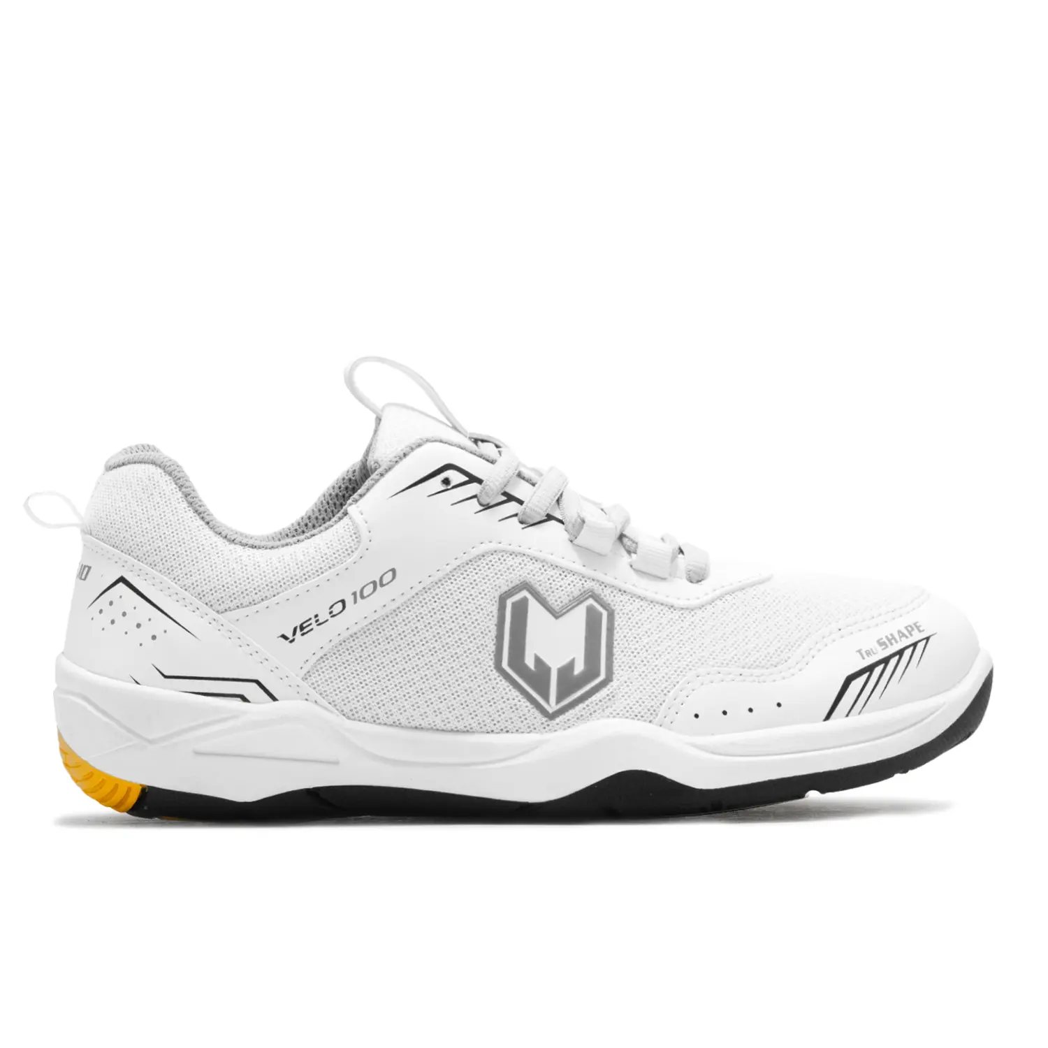 LJS Victory 100 Putih Abu Sepatu Badminton Size 36-43 Sepatu Olahraga Bulutangkis Tenis