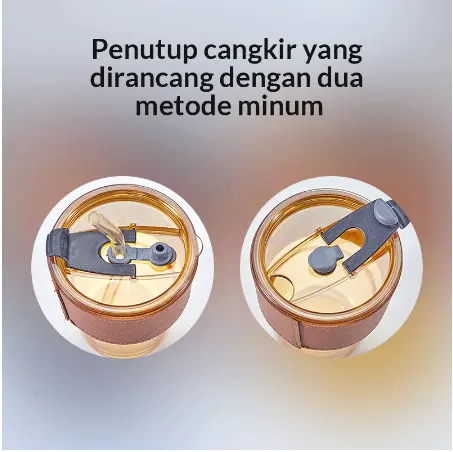 Botol Minum Kaca Bening Aesthetic Bottle Tumbler 400 ml pakai box Gelas Coffee Cup Botol Anti Slip Tumpah pakai box 4