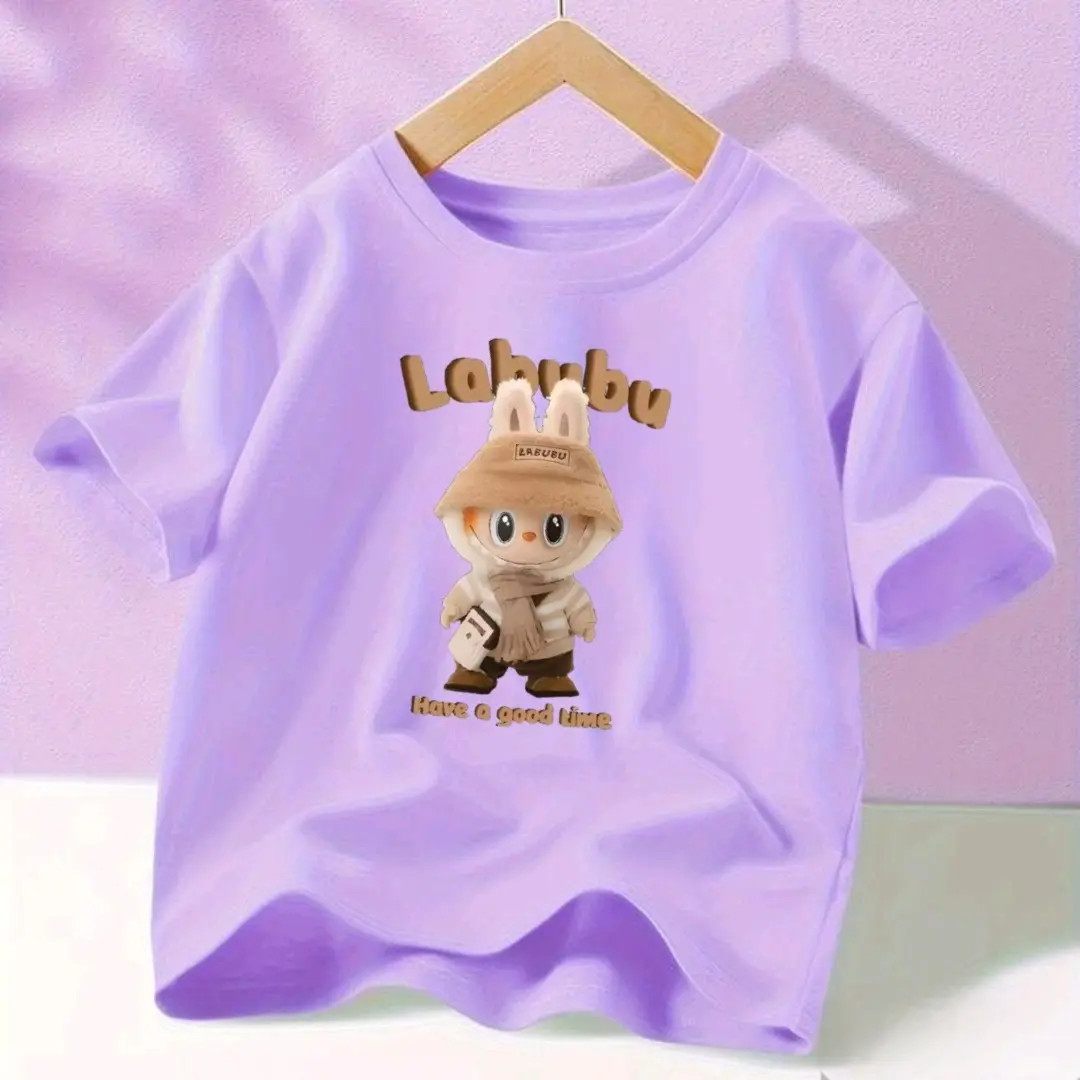 BAJU ANAK LABUBU UNISEX LENGAN PENDEK ATASAN KAOS OBLONG ANAK