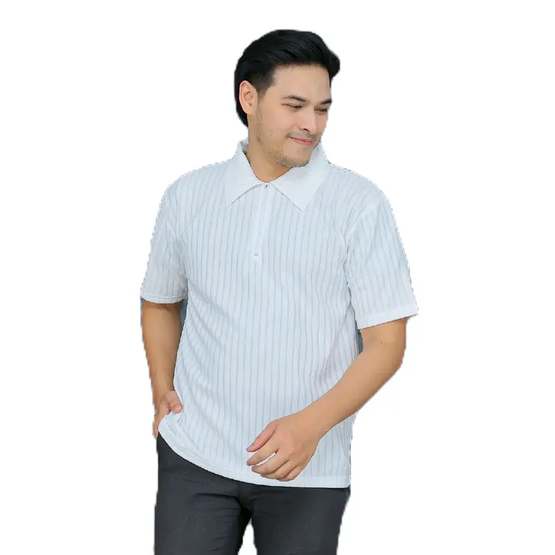 POLO.CO Kaos kerah katun knit premium model reguler untuk semua kebutuhan santai dan casual tipe lengan pendek Panjang Keren Pria Basic Navy 0